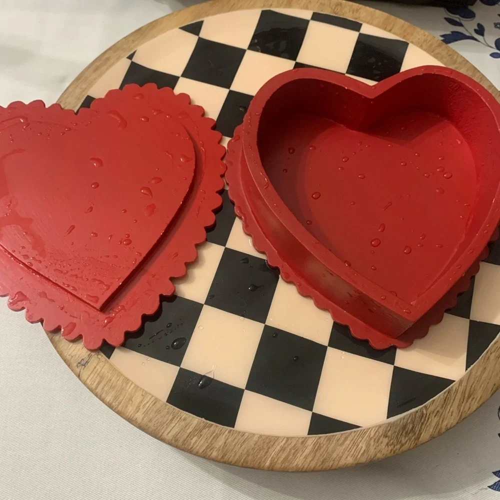 Red Heart-Shaped Decorative box